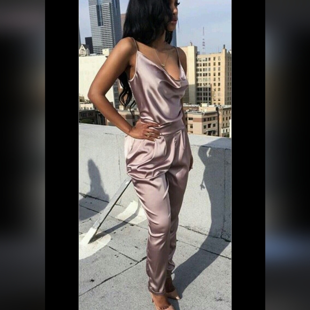 Skylar Rose satin jumpsuit